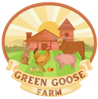 Green Goose Farm logo brown, green and yellow colours